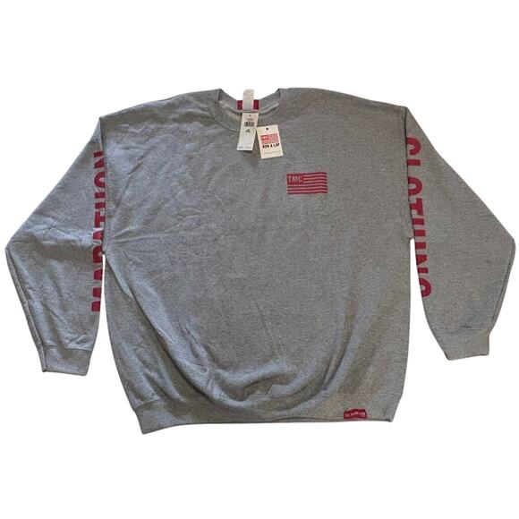 Marathon Clothing RUN A LAP Mens Pullover Sweatshirt Heather Gray SIZE XXL NWT - Picture 2 of 5